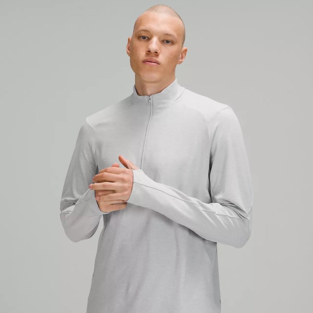 Lululemon Surge Warm Half Zip Light Grey (Sea Salt) Size Large